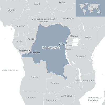 Karta över DR Kongo. Foto: FN-förbundet.
